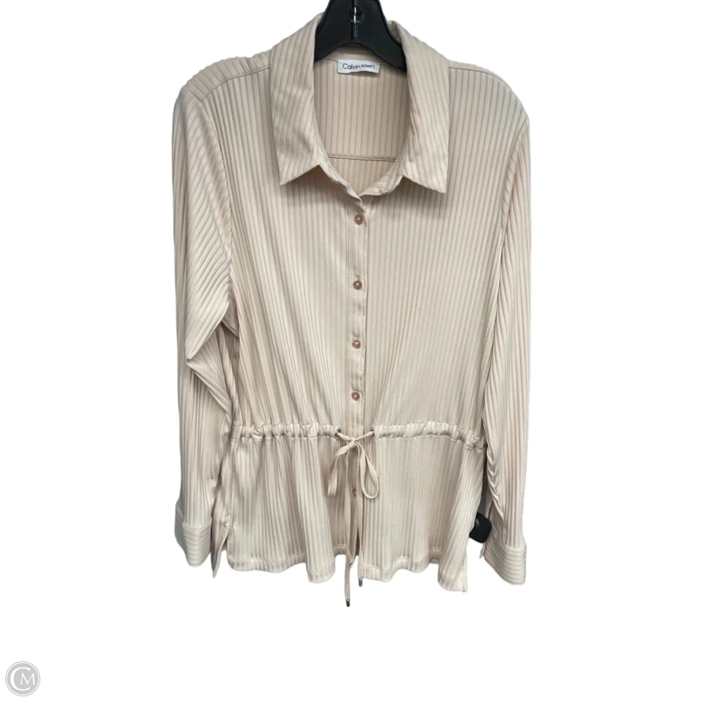 Top Long Sleeve By Calvin Klein In Pink, Size: Xl
