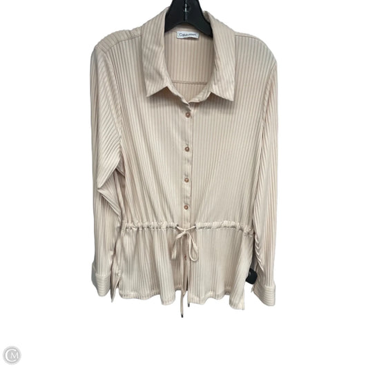 Top Long Sleeve By Calvin Klein In Pink, Size: Xl
