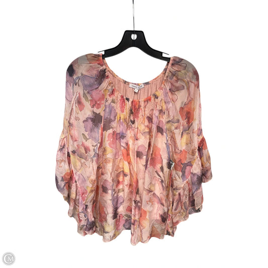 Top 3/4 Sleeve By Tempo Paris In Pink & Purple