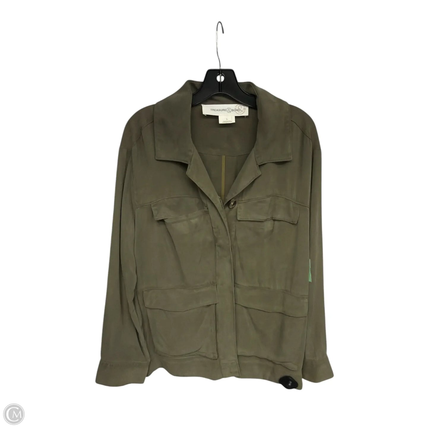 Jacket Utility By Treasure And Bond In Green, Size: L