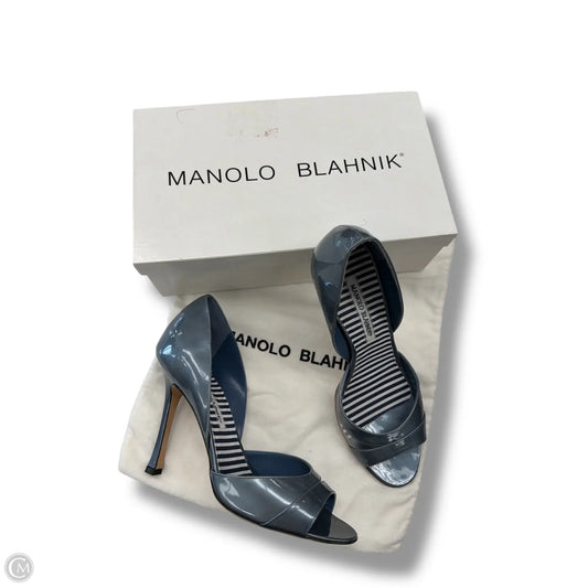 Shoes Luxury Designer By Manolo Blahnik In Blue, Size: 7.5