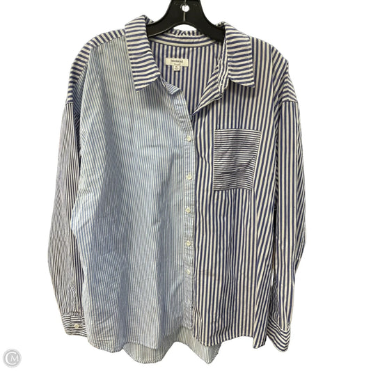 Top Long Sleeve By Clothes Mentor In Blue & White, Size: Xl