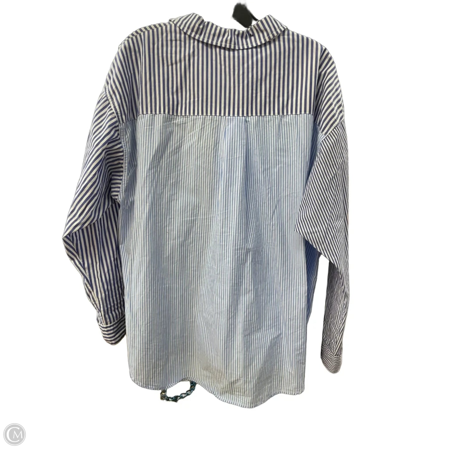 Top Long Sleeve By Clothes Mentor In Blue & White, Size: Xl