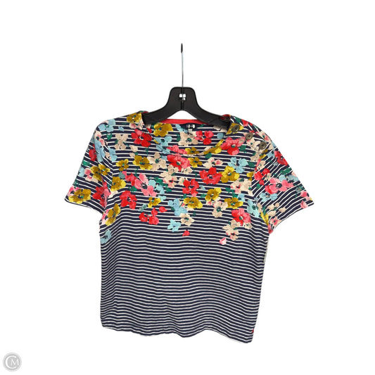 Top Short Sleeve By Joules In Blue & White, Size: 12