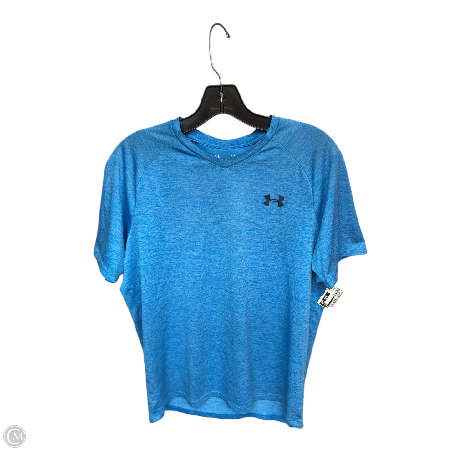 Athletic Top Short Sleeve By Under Armour In Blue, Size: S