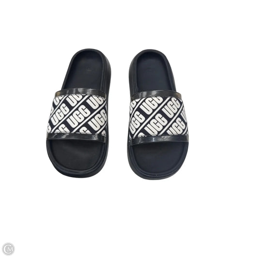 Sandals Designer By Ugg In Black & White, Size: 7