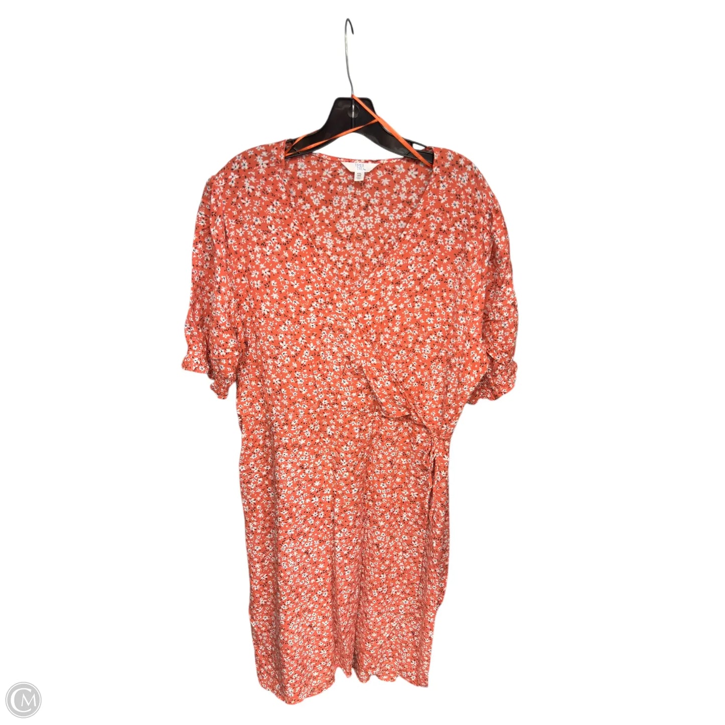 Dress Casual Midi By Time And Tru In Orange, Size: Xxl