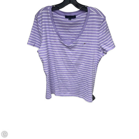 Top Short Sleeve By Tommy Hilfiger In Purple, Size: Xl