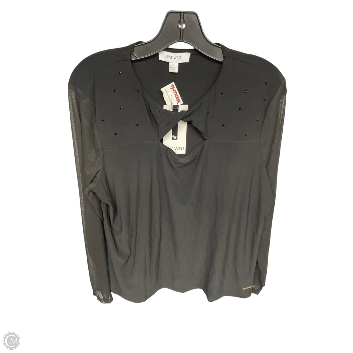 Top Long Sleeve By Nine West In Black, Size: Xl