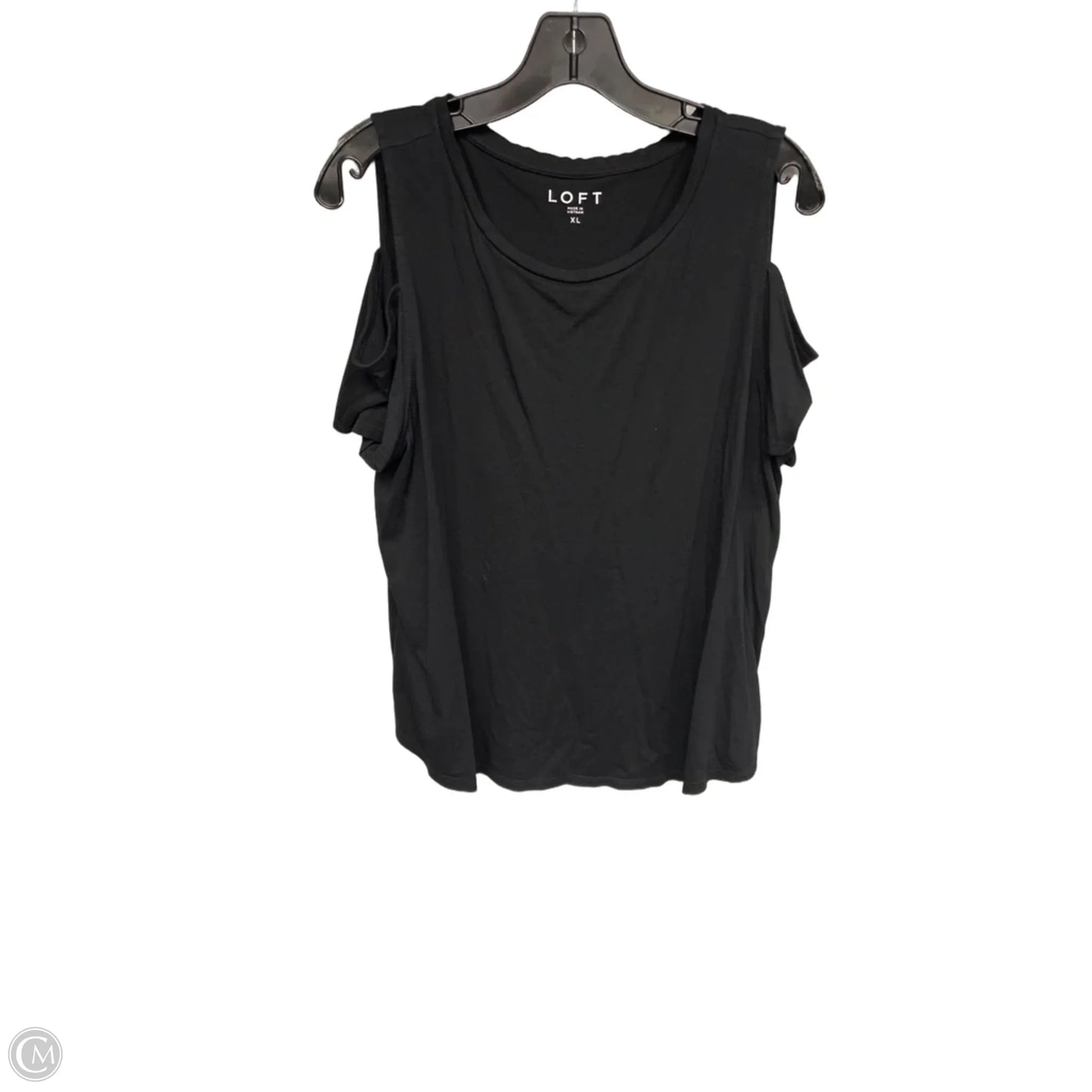 Top Short Sleeve By Loft In Black, Size: Xl