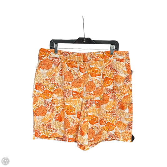 Shorts By Loft In Orange & White, Size: 14
