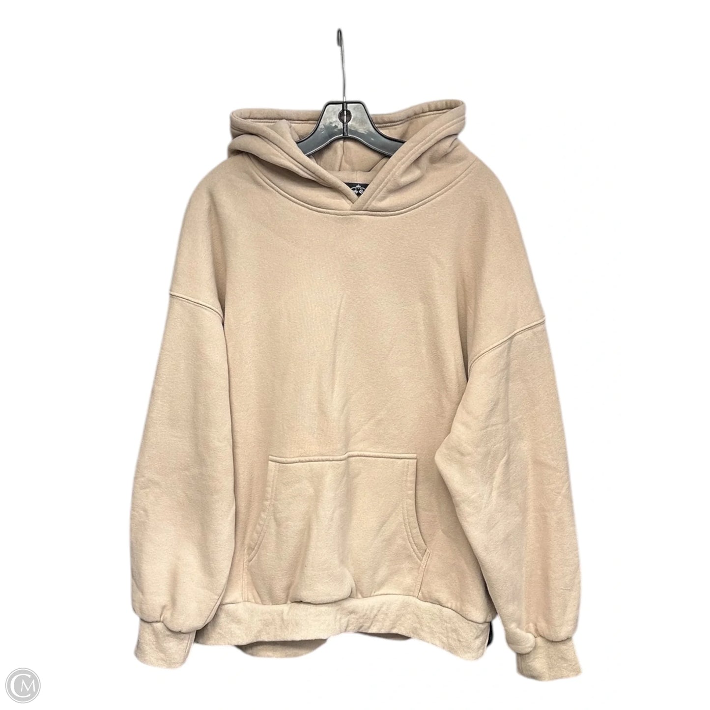 Sweatshirt Hoodie By Trendy Queen In Tan, Size: L