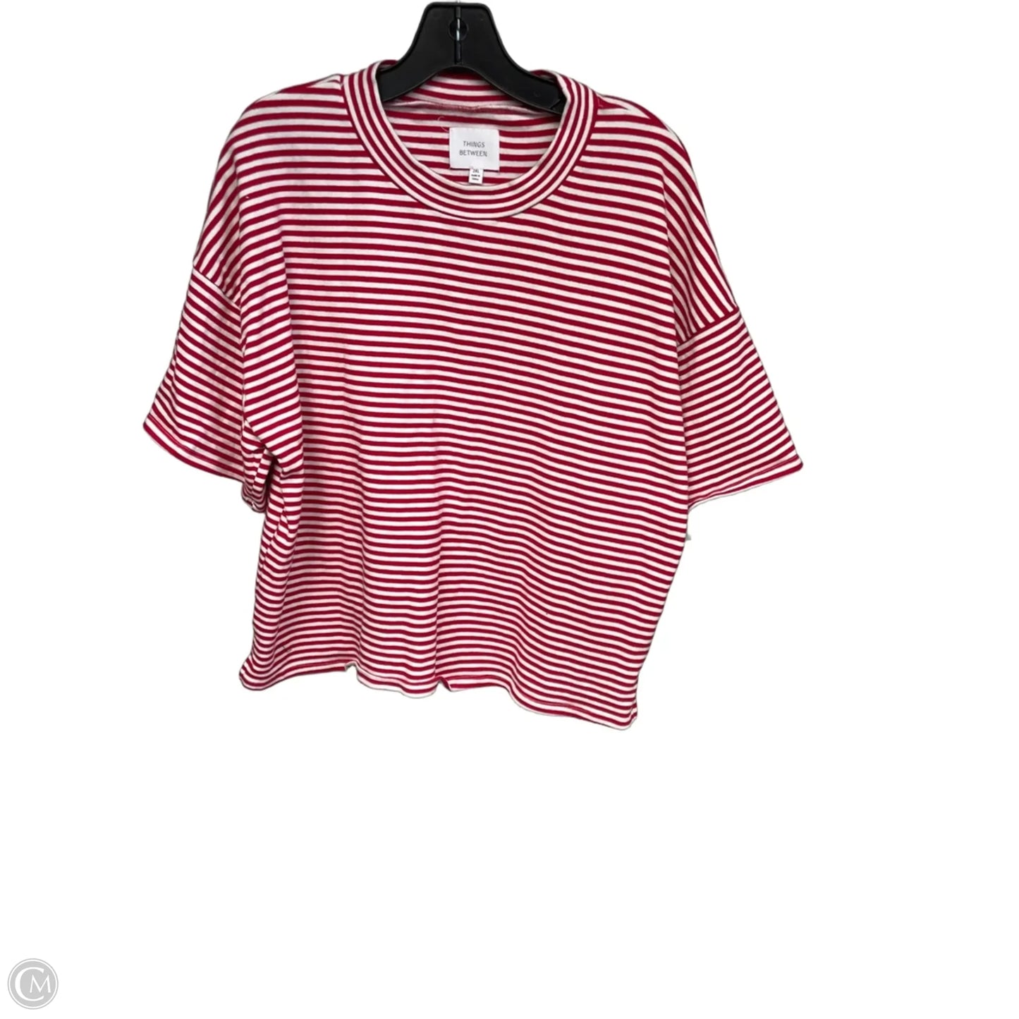 Top Short Sleeve By Clothes Mentor In Red & White, Size: 2x