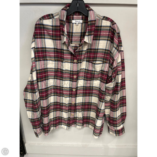 Top Long Sleeve By Madewell In Plaid Pattern, Size: Xxl