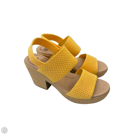 Sandals Heels Block By Dr Scholls In Yellow, Size: 8