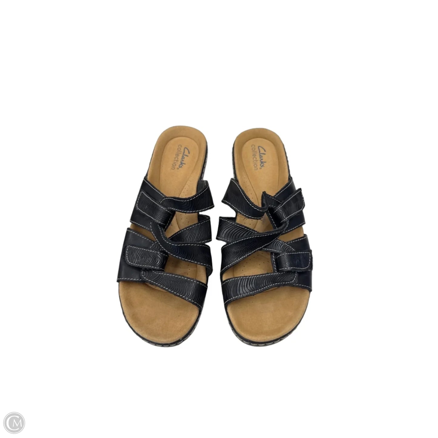 Sandals Flats By Clarks In Black, Size: 9.5