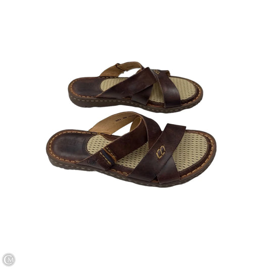 Sandals Flats By Born In Brown, Size: 9/9.5