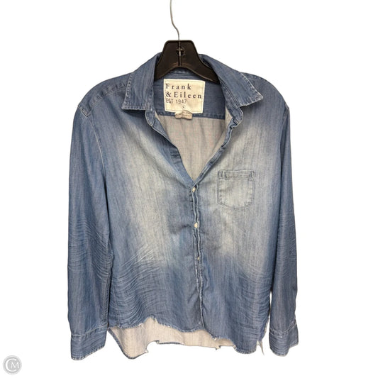 Top Long Sleeve By Frank And Eileen In Blue Denim, Size: S