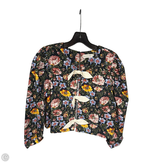 Top 3/4 Sleeve By Rhode In Floral Print, Size: M