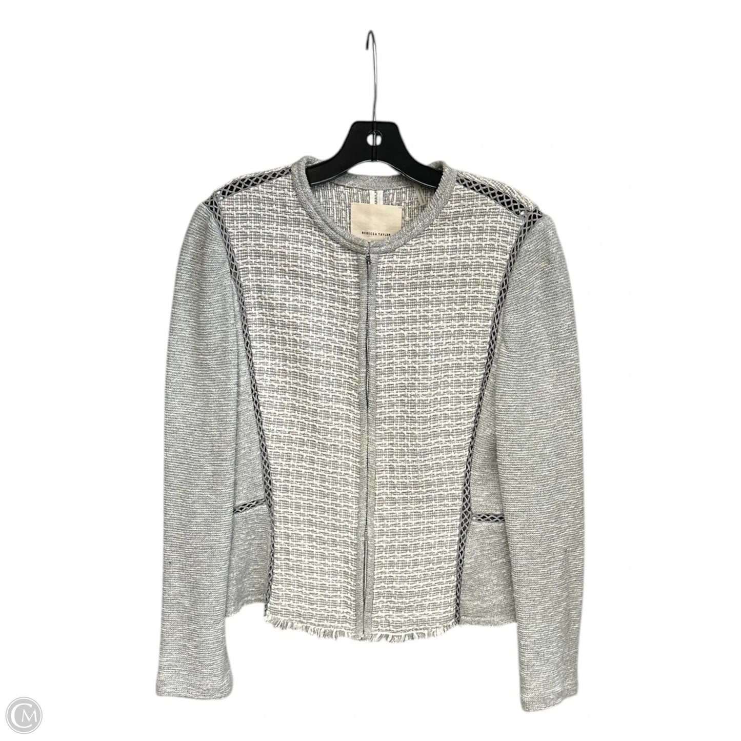 Cardigan By Rebecca Taylor In Grey & White, Size: 12