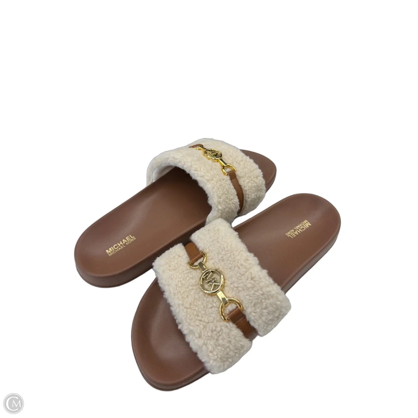 Sandals Flats By Michael By Michael Kors In Cream & Tan, Size: 9