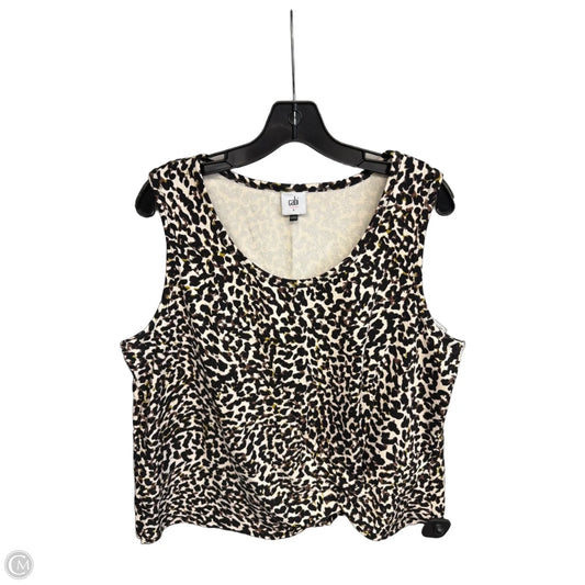 Top Sleeveless By Cabi In Animal Print, Size: L