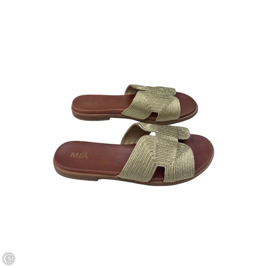 Sandals Flats By Mia In Gold, Size: 9