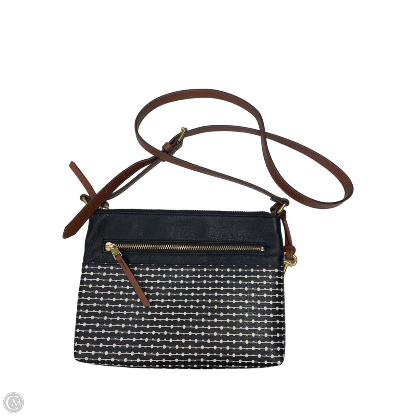 Crossbody Leather By Fossil, Size: Medium
