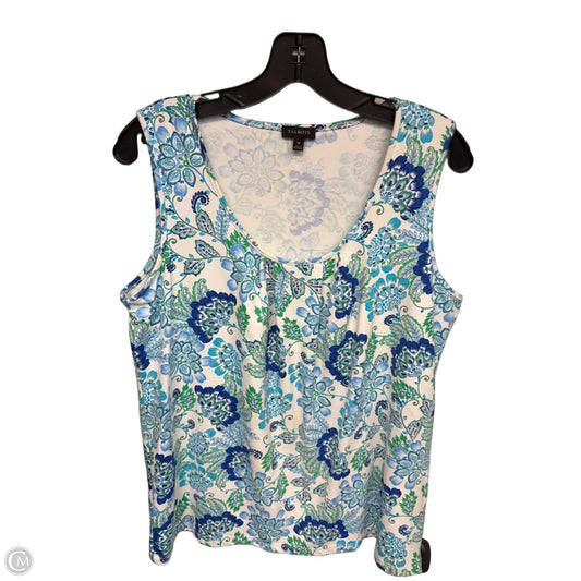 Top Sleeveless By Talbots In Blue & White, Size: M