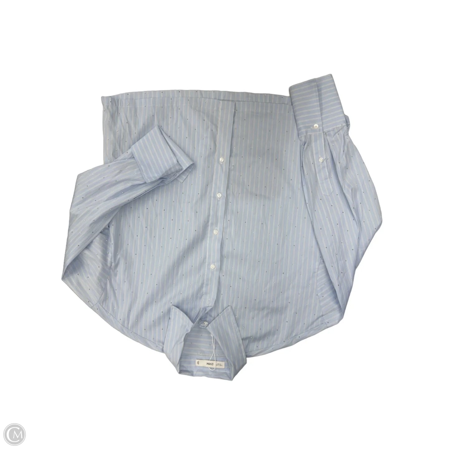 Top Long Sleeve By Mng In Blue & White, Size: M