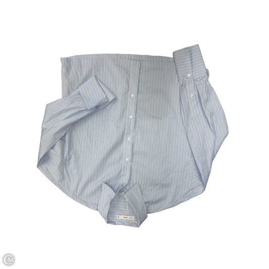 Top Long Sleeve By Mng In Blue & White, Size: M