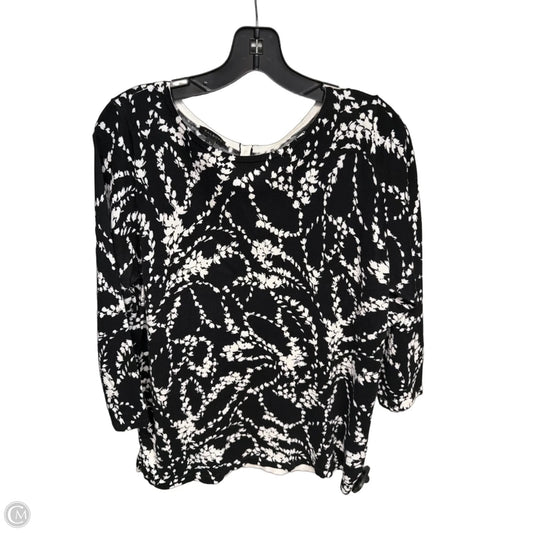 Sweater By Talbots In Black & White, Size: L