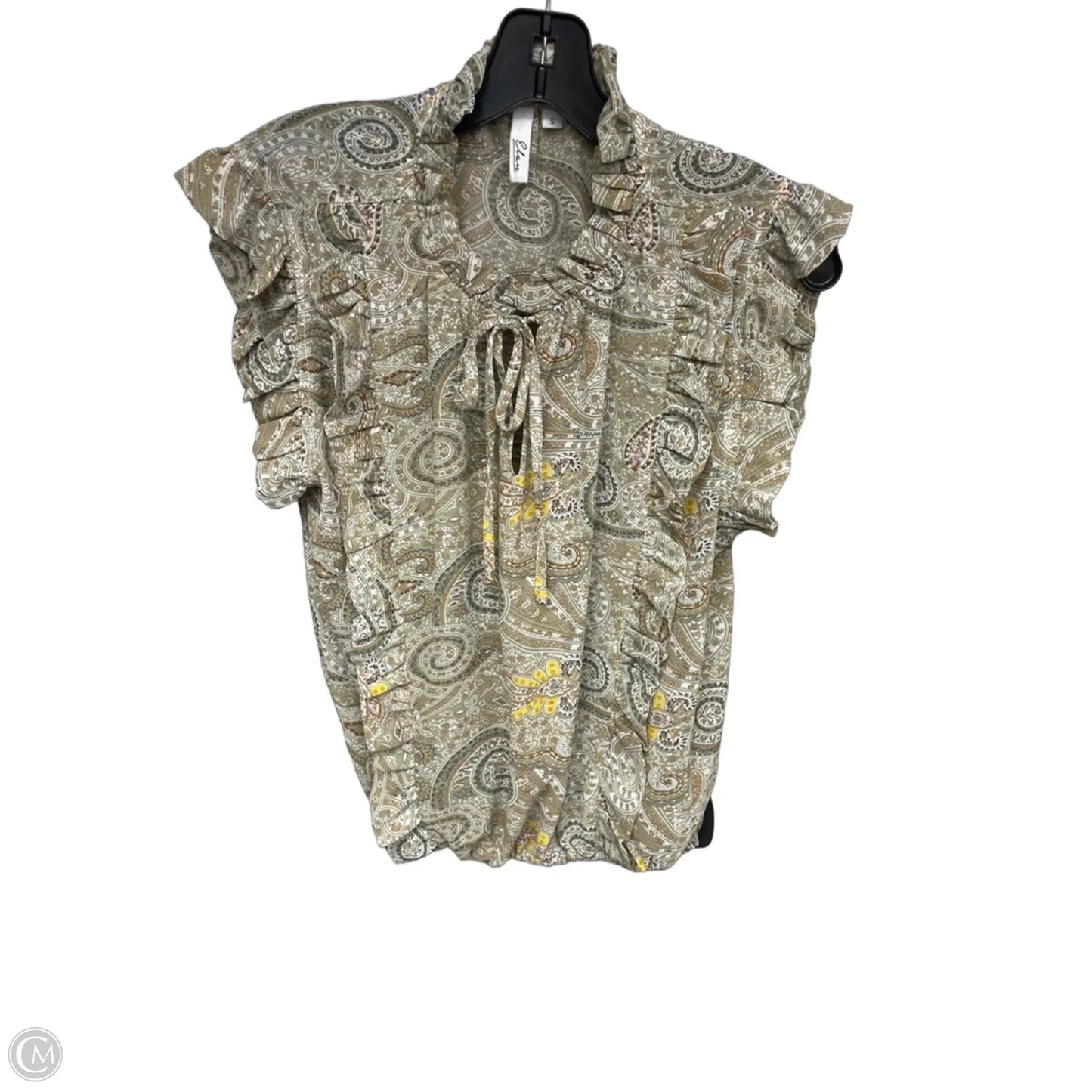 Top Sleeveless By Elan In Green, Size: S