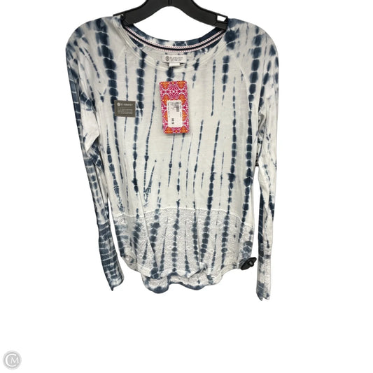 Top Long Sleeve By Clothes Mentor In Blue & White, Size: M