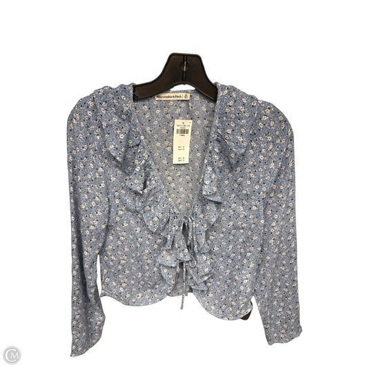 Top Long Sleeve By Abercrombie And Fitch In Blue & White, Size: Xs