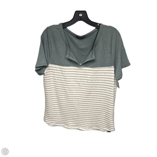 Top Short Sleeve By Staccato In Green & White