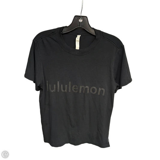 Athletic Top Short Sleeve By Lululemon In Black, Size: 2
