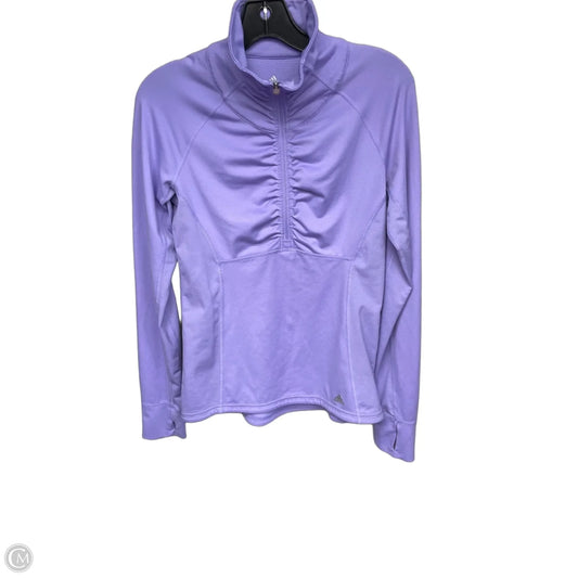 Athletic Top Long Sleeve Collar By Adidas In Purple, Size: S