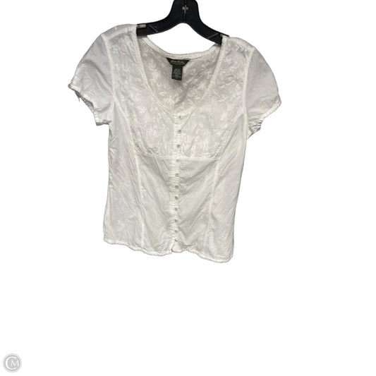 Top Short Sleeve By Eddie Bauer In White, Size: M