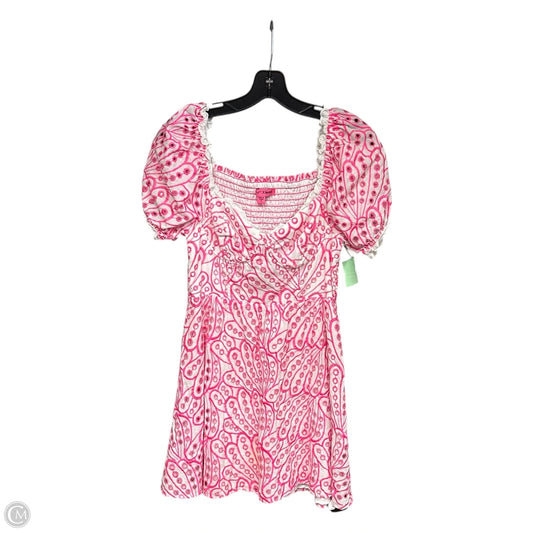 Dress Party Short By Betsey Johnson In Pink & White, Size: S