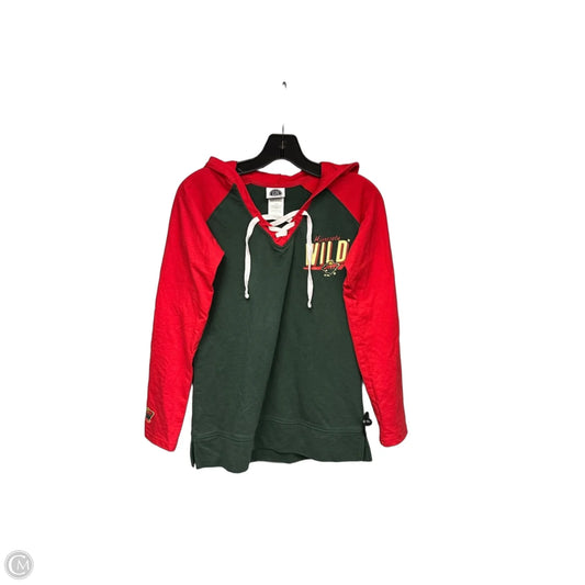 Athletic Sweatshirt Hoodie By Nhl In Green & Red, Size: S
