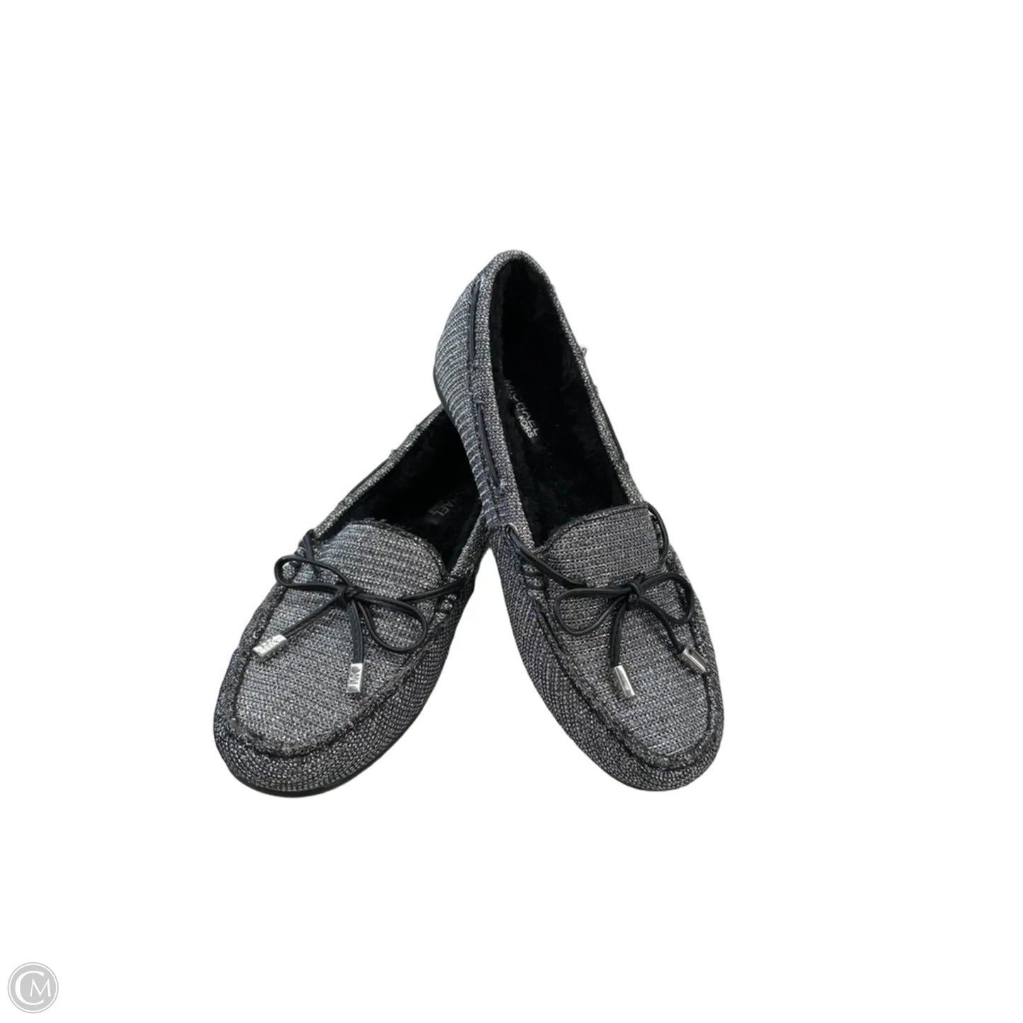 Slippers Designer By Michael Kors Collection In Silver, Size: 5.5