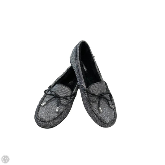 Slippers Designer By Michael Kors Collection In Silver, Size: 5.5