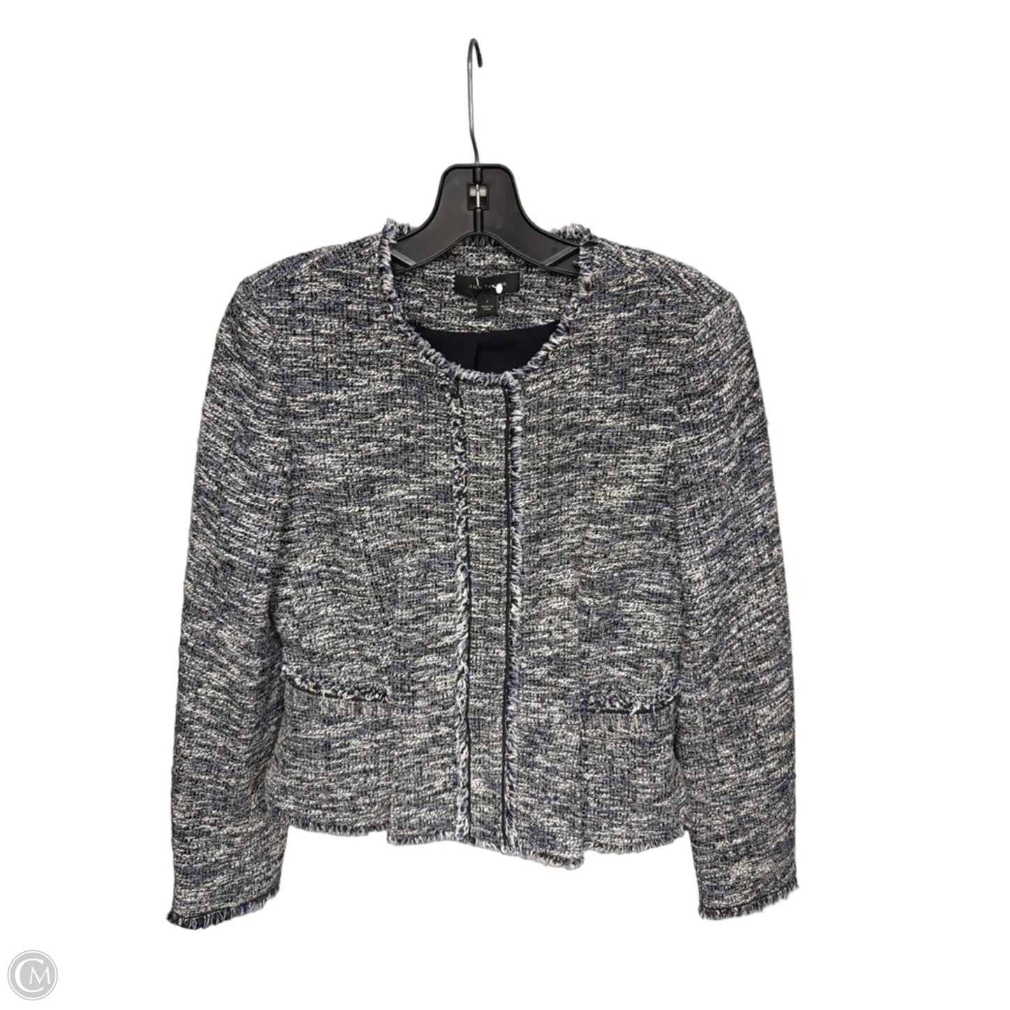 Blazer By Ann Taylor In Blue & White, Size: 2