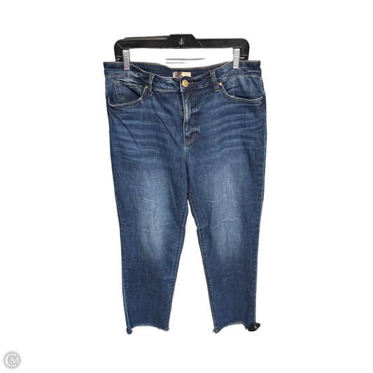 Jeans Straight By Kut In Blue Denim, Size: 14