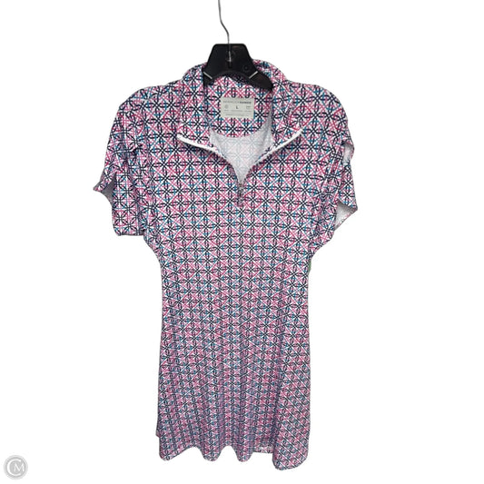 Dress Casual Midi By Clothes Mentor In Blue & Pink, Size: L