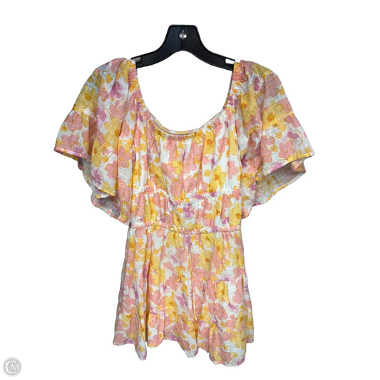 Dress Casual Midi By Clothes Mentor In Pink & Yellow, Size: S