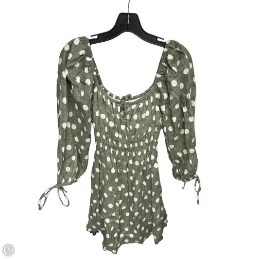 Dress Casual Midi By Faithfull The Brand In Green & White, Size: M