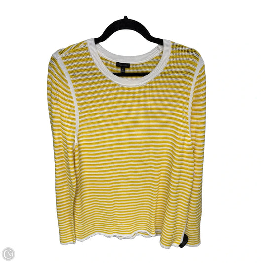 Sweater By Talbots In White & Yellow, Size: Xl