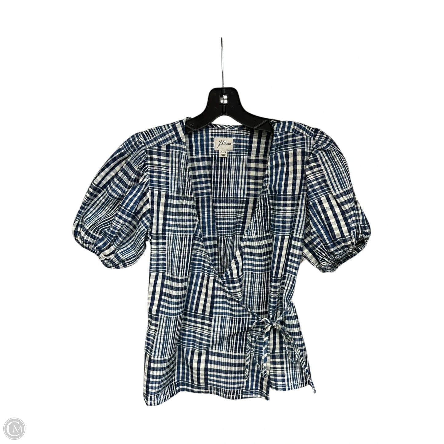 Top Short Sleeve By J. Crew In Blue & White, Size: Xxs